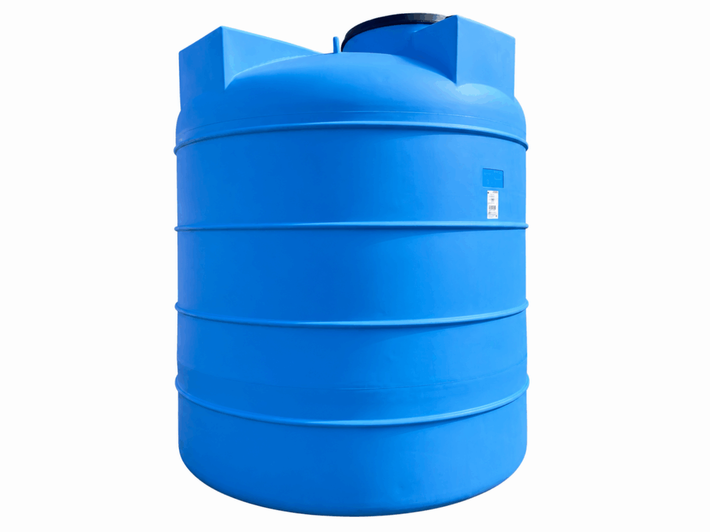 j/ Verticale kunststof watertank 10.000 liter.