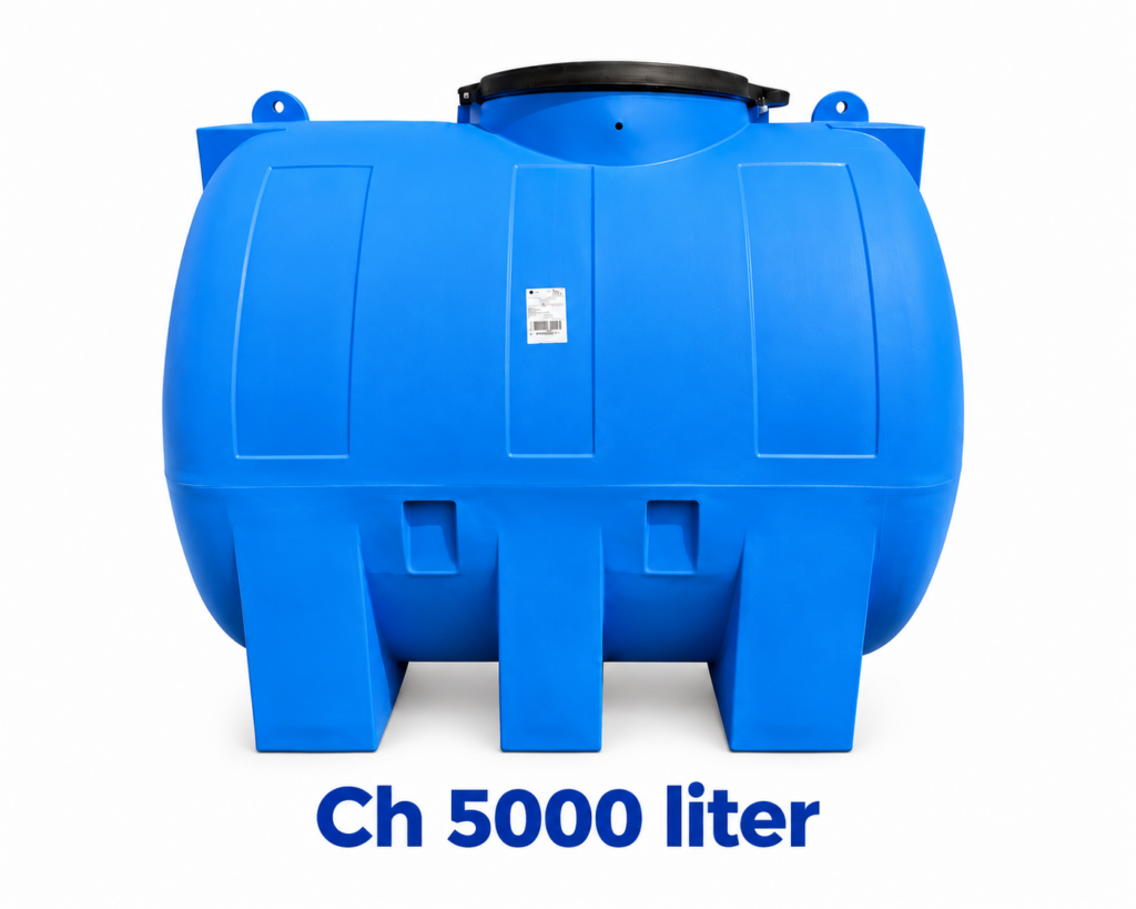 Kunststof watertank 5000 liter Horizontaal.